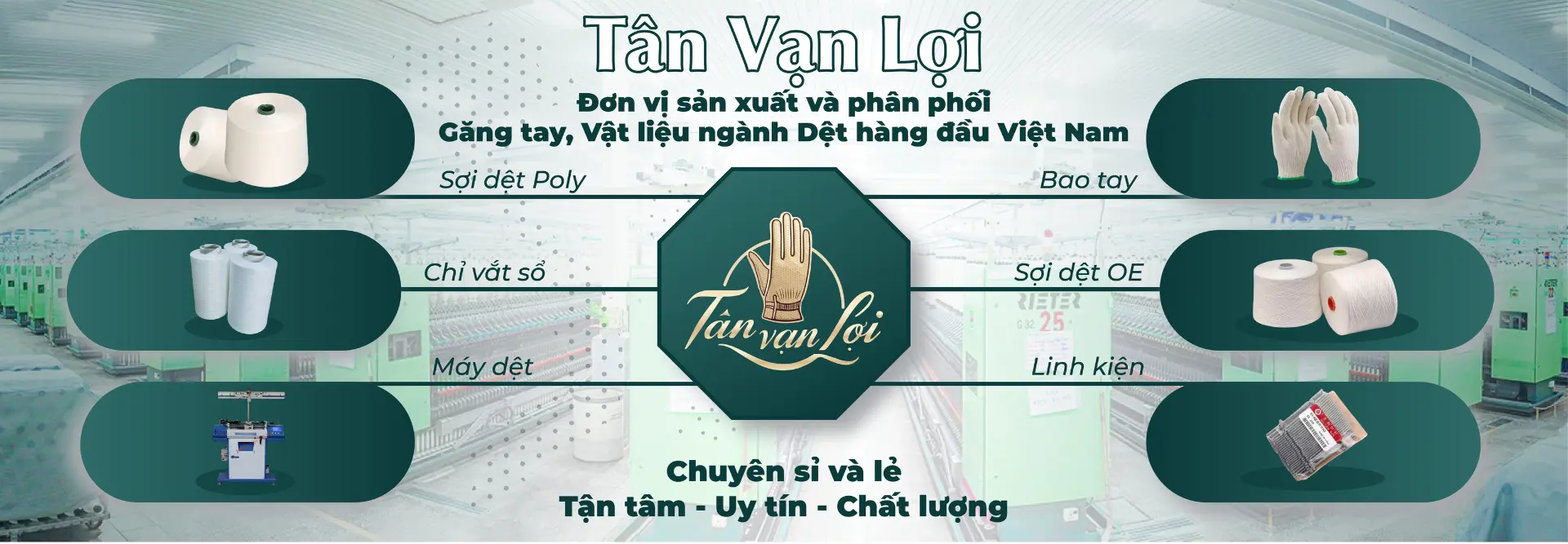 găng tay bảo hộ được sản xuất từ sợi dệt cotton tại xưởng Tân Vạn Lợi
