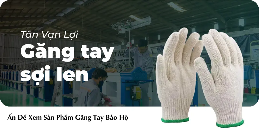 găng tay bảo hộ lao động chất liệu len cotton dùng trong ngành xây dựng